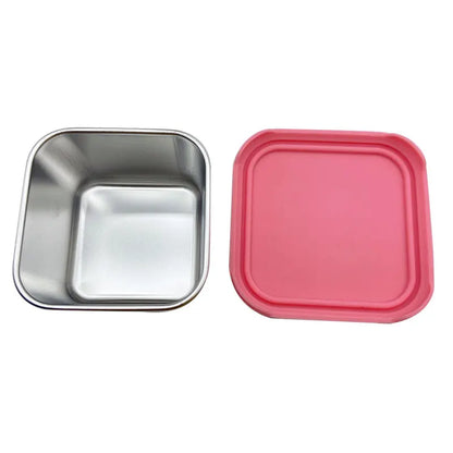 Steel snack box with silicone lid (single unit)